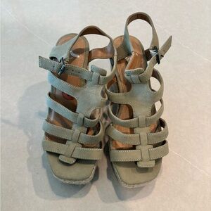 Olive Green Strappy Sandals